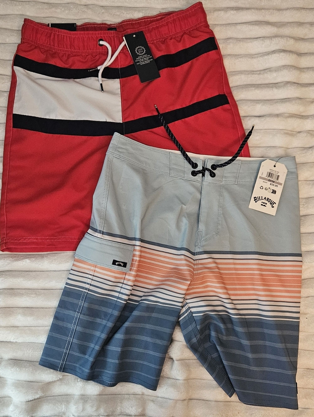 2 Pairs Brand New Swim Trunks Swim Shorts Tommy Hilfiger & Billabong